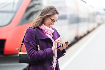 Young Business Woman at Station