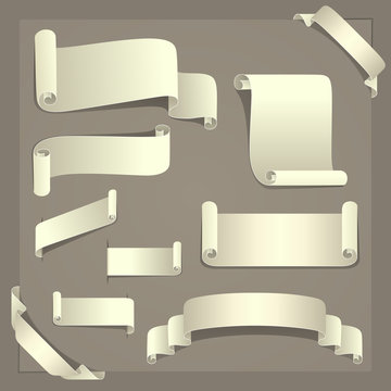 Elegant set of ten paper design elements. Vector EPS8 file.