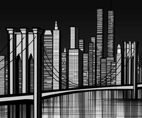 Foto op Plexiglas VS - Brooklyn bridge in New York © Isaxar
