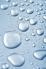 water drops on metalilc surface