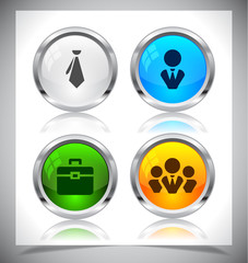 Metal web buttons. Vector eps10.