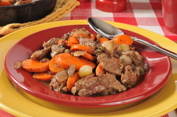 Plate of beef stew