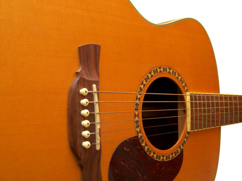 acoustic guitar  on white background