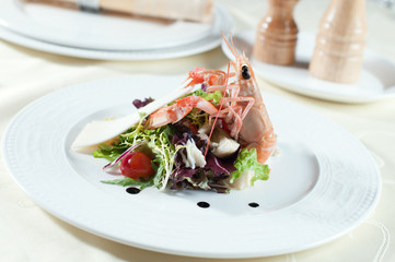 Crawfish salad, horizontal shot