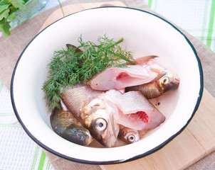Raw fish on a plate