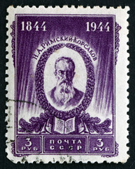 Postage stamp Russia 1944 Nikolai Andreyevich Rimski-Korsakov