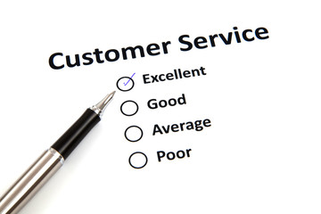 Obraz premium customer service survey with checkbox