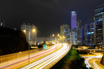 Fototapeta na wymiar highway with car light