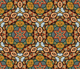 Seamless Abstract Pattern with marine inhabitants