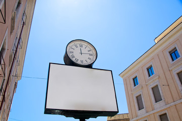 Fototapeta na wymiar Classic old advertise panel in Rome streets, Italy