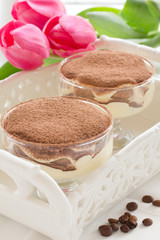 Dessert tiramisu with amaretto.