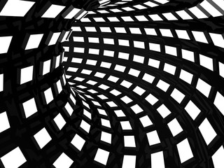 Abstract black and white tunnel