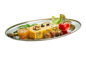 Gold cheese with mould