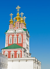 Fototapeta na wymiar Gate-church in Novodevichy Convent in Moscow, Russia