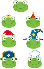 Obraz premium Frog Smiling Heads.Collection