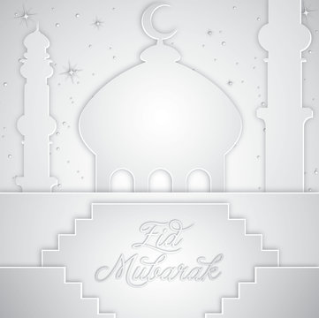 Eid Mubarak (Blessed Eid) card in vector format.