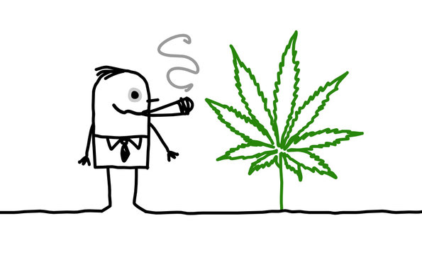man & cannabis