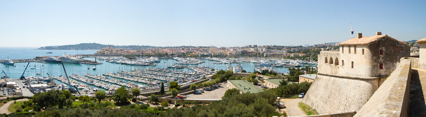 View of Antibes from fort Carre, France - obrazy, fototapety, plakaty