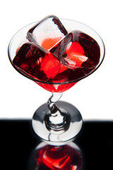 Cocktail with ice cube