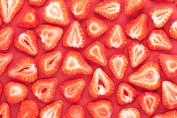 Sliced strawberries pattern