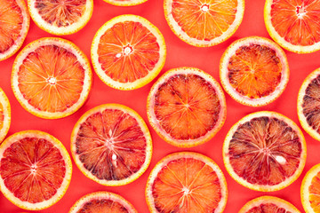 Sliced blood oranges pattern