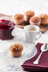 Delicious romantic madeleine breakfast