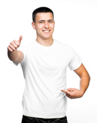 Fototapeta premium man in white t-shirt