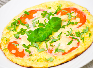 Omelet with tomatoes