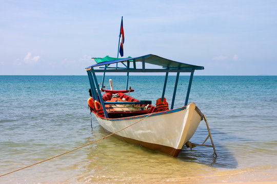 Boat on the sea in Cambodia