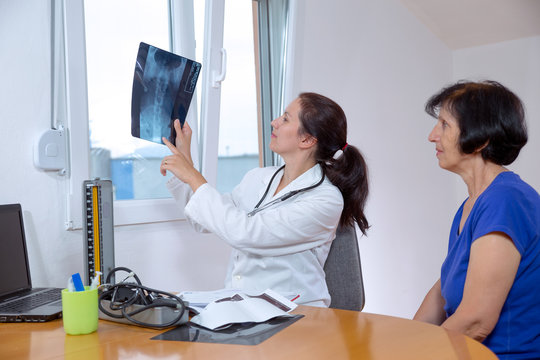 Doctor checking X-ray image
