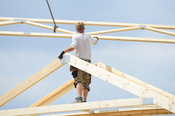 Baustelle - Dachstuhl errichten