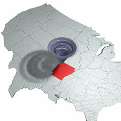 Tornado Arkansas Stati Uniti mappa