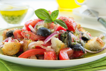 bowl of Panzanella bread salad