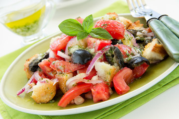 bowl of Panzanella bread salad