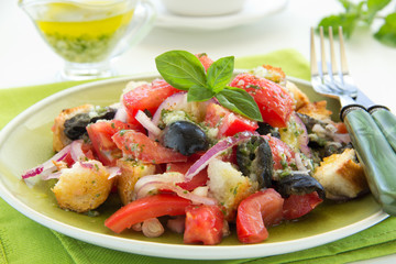 bowl of Panzanella bread salad