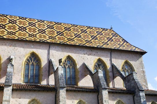 Toiture de l'&eacute;glise Saint-martin  d'Ambierle