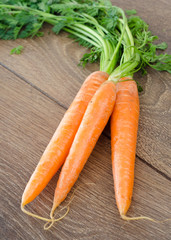 carrots on a wooden background