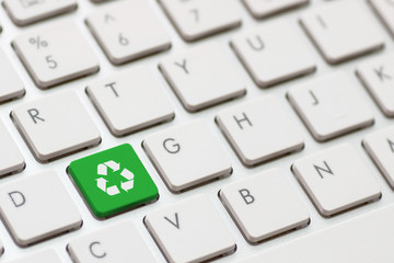 Recycle symbol on a Computer keyboard