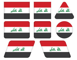 set of buttons with flag of Iraq