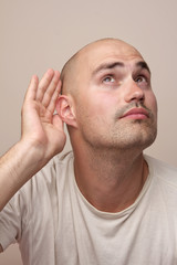 Fototapeta premium Man eavesdropping