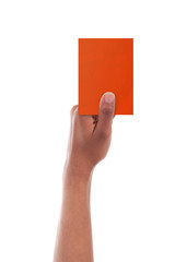 African referee giving a red card    - African people