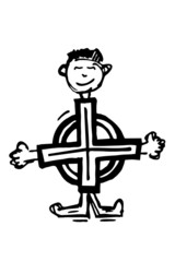 Person mit Kreuz - Silhouette