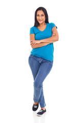 young indian woman posing with arms crossed