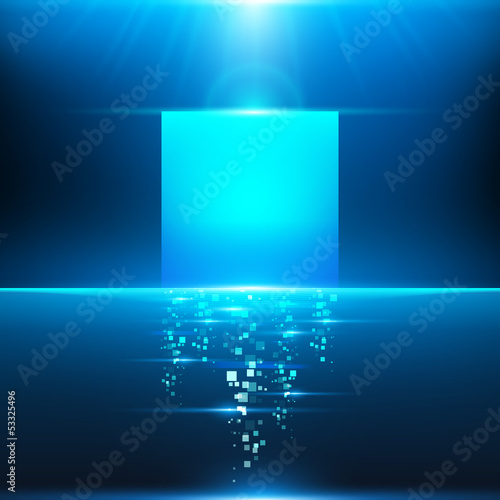 "Glowing cube with particles" Stock image and royalty-free vector files