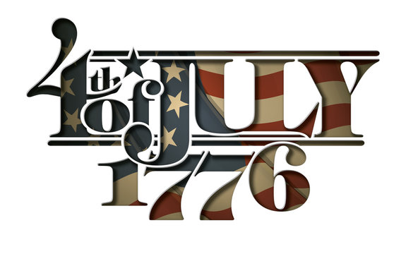 Forth of July 1776 Lettering Cut-Out