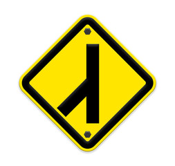 Y fork junction sign