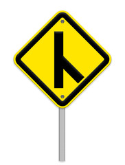 Y fork junction sign