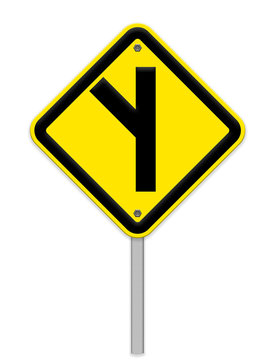 Y fork junction sign