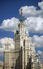 Fototapeta na wymiar Moscow stalin skyscraper house