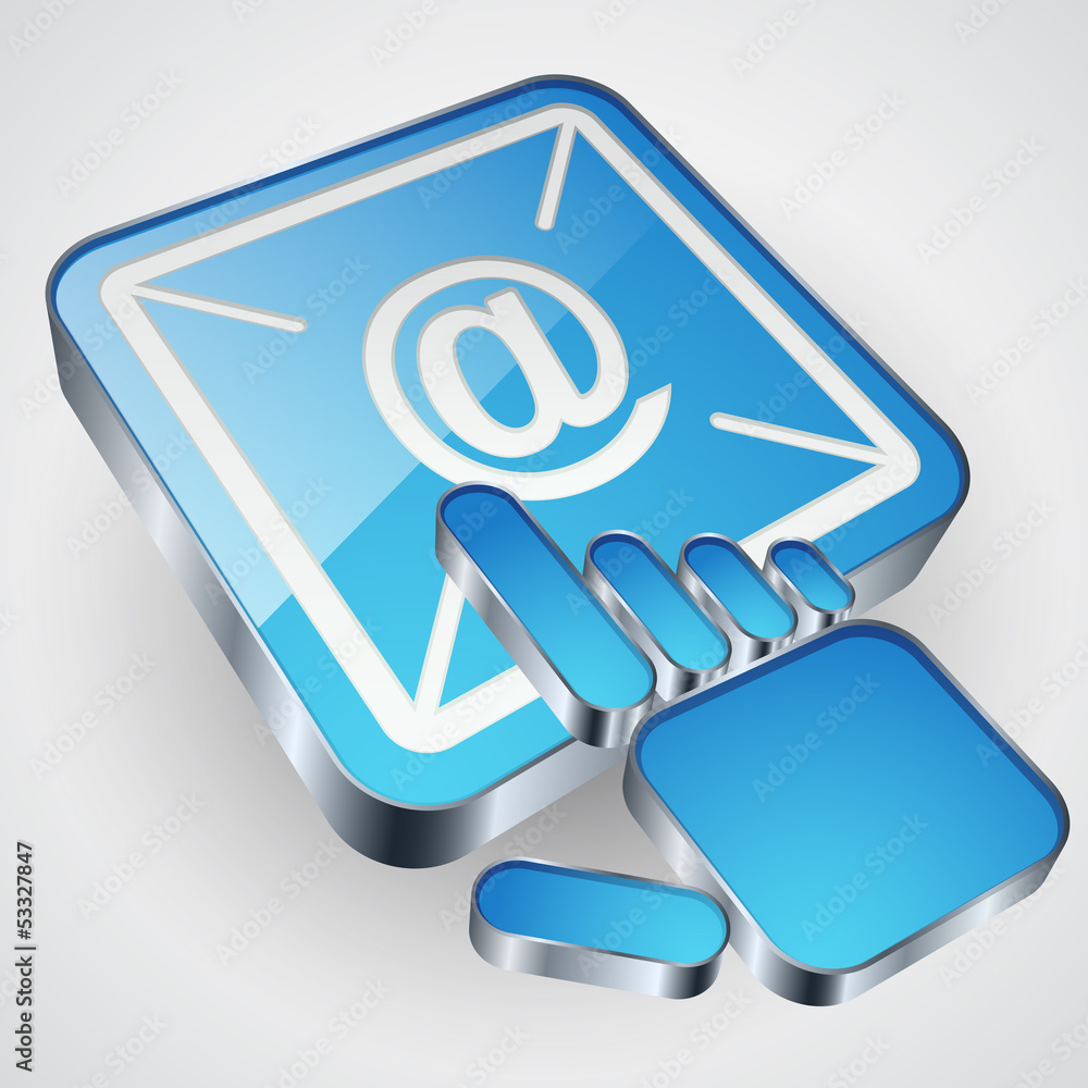 Poster e-mail button with blue hand cursor